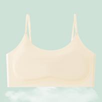 Girls' Big Kids Development Vest: Stage One Fixed Cups Anti-Nipple Show, Breathable Primary School Bra. L (70-95 lbs) white