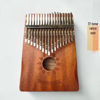 Kalimba 17-Key & 21-Key with Tuning Hammer and Music Score - Finger Piano Instrument brown