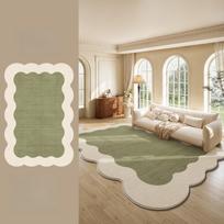 Irregular Shape Rugs for Bedroom Fluffy Soft Bedside Rug Retro Style Living Room Decoration Carpet Thick Plush Lounge Floor Mat 80x120cm white