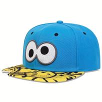 Animacinis Didelių Akių Sausainio Kandimo Mėlynas Snapback Kepuraitė Suaugusiems Lauko Kelionėms Reguliuojama Saulės Beisbolo Sportinė Kepurė Apsauganti Nuo Saulės Kepurė Adjustable blue