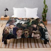 Thomas Brodie-Sangster Collage Throw Blanket Sofas Baby sofa bed for winter Quilt Blankets Size: 75*100cm, Weight: 320 GSM white
