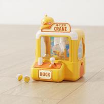 Duck Cartoon Grab Ball Game Mini Claw Machine Toy Cute Handheld Crane Toy For Kids Toddlers Leisure Game beige