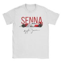 Fun Ayrton Senna Racing Car T-Shirt Men Women Crewneck Cotton T Shirts Short Sleeve Tees Plus Size Clothing L red