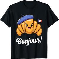 Brand New LIMITED Croissant French Saying Quote France Baking Breakfast Funny T-Shirt S orange