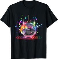 Colored Disco Ball Vintage Retro House Discoball Cool Party T-Shirt S black