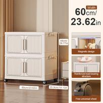 Foldable Shoe Cabinet Simple Shoe Rack At The Door Of The Home 2-Layer Home Storage Organizer for Shoes/Books/Clothes beige