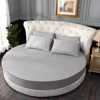 100% medvilnės paklodė su guma apvaliam čiužiniui Madinga Romantiška Vienspalvis raštas Lovos užtiesalas Apvalaus čiužinio užvalkalas Lovatiesė 2pcs pillowcase