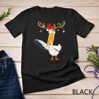 Pelican Bird Xmas Gift Reindeer Santa Hat Pelican Christmas Unisex T-shirt XL white