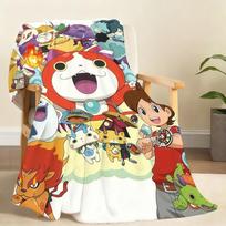 Mielas animacinis žaidimas Anime Yo kai w Watch Komasan pledas Minkštas metamas pledas Namų miegamojo lovos sofos iškylos kelionės biuro pledas Dovana 75x90cm red