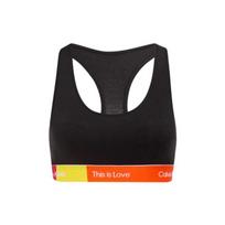 Calvin Klein Rainbow Series SS23 Brand Logo Letter Print Square Neck Camisole Bra Women underwear Space-Black QF7253AD-UB1 M black
