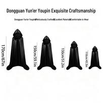 Unisex Grim Reaper Hooded Cloak Halloween Cosplay Costume 110 cm black