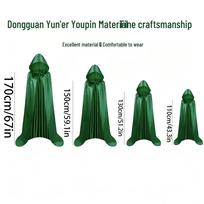 Unisex Grim Reaper Hooded Cloak Halloween Cosplay Costume 110 cm žalia