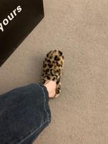 Fur Boston Clogs for Women Winter Fashion Cork Insole Warm Plush Slippers Shoes with Arch Support Cozy Home Furry Suede Mules 37 leopardo rašto spalva
