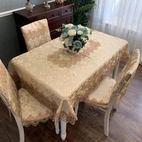 Amerikietiško nėrinio kėdės pagalvėlių rinkinys: Šilumą izoliuojantis staltiesė, kėdės užvalkalas ir pagalvėlė valgomajam 60x60cm brown