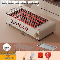 Indoor/Outdoor Smokeless Electric Grill & Skewer Machine - 3-in-1 Multifunctional Griddle with Barbecue Rack gray