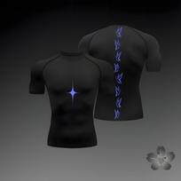Anime Graphic Short Sleeve Compression Shirt with Quick Dry Fabric for Gym Workouts XXXL black