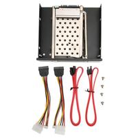 2.5in Internal HDD Enclosure Dual Bay SATA II Interface 7mm to 9.5mm Hard Drive Thickness HDD black