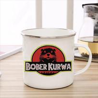 Bober Kurwa Bobr Funny Meme Graphic Enamelled cup Coffee Mug 11oz Ceramic Coffee Tea Cocoa Cup Handle Tea Drink Cup Cup beige
