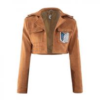 Attack on Titan Žvalgybos Korpuso Kapitonė Mikasa Cosplay Laisvės Sparnų Striukė. M brown