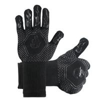 500°F Karščiui atsparios aramidės pirštinės: Atsparus liepsnai, apsaugantis nuo nudegimo, sertifikuotas pagal EN407 kepimui ir BBQ XL 32 Black Speckle Fire One Glove black