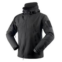 Vyriškos žieminės „SoftShell“ taktinės vandeniui atsparios striukės Vyriškos gobtuvo paltas Kovinė žvejyba Žygiai Žygiai Stovyklavietė Laipiojimas Slidinėjimas L juoda