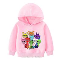 Rudens Naujienos Vaikams Hoodies sprunki Vaikams Puloveris Hoodie Incredibox HD spaudas Amžius 4-14 Kvėpuojantis Poliesteris Berniukams Mergaitėms Anime Megztiniai 140 pink