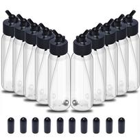 10 Pack 30ML Airbrush Plastic Bottles Jars with caps for Dual-Action Siphon Suction Feed Airbrush black