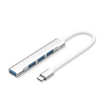 4-in-1 daugiafunkcinis didelės spartos USB šakotuvas, nereikalaujantis tvarkyklių, greitai išsklaidantis šilumą, failų perkėlimui, nešiojamas, C tipo, USB 3.0 prijungimo stotelė, keli skirstytuvai A sidabras
