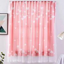 Fashionable Velcro Curtain Window Self Adhesive Blackout Drapes For Creating A Serene And Charming Ambiance Love,100*115cm/39.4*45.3in pink
