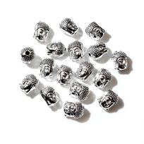 20pcs 11*9*7mm Antique Bronze Gold Silver Plated Buddha Head Spacer Beads Charms Diy Beaded Bracelets Jewelry Handmade Making antikinės sidabrinės spalvos