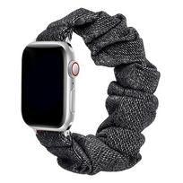 Scrunchie Strap for Apple watch band 44mm 40mm 42mm 38mm ultra 49mm Elastic Nylon Solo Loop bracelet iwatch 3 4 6 7 8 45 mm 41mm 38mm 40mm 41mm&L   (152mm-198mm) gray