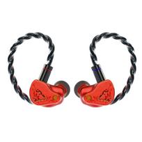 CVJ Mermaid 2 IEM Dual Voice Coil Driver Chinese Earphones Aircraft Grade Emerald Crystal Diaphragm (Red) Earphones, Wired/10mm +
