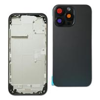 Galinis korpusas iPhone 16-16plus-16Pro Max Baterijos galinis dangtelis Galinės durelės Vidurinis važiuoklės rėmas + SIM dėklas Šoninio mygtuko dalys 16PM black