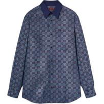 GUCCI Gg Vichy Cotton Wool Jacquard Shirt 814715-ZASIZ-4309 52 mėlyna