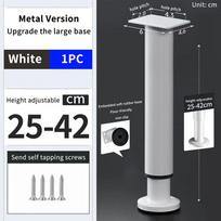 Reguliuojamos metalinės spintelės stalo kojelės, tvirtos virtuvės, lovos atramos, sofos baldų kojelės, reguliuojamos atraminės kojelės White Adj 25‑42cm