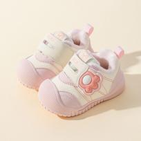 Bramila 2025 Winter Baby First Walker Shoes: Men's Leather Upper, Girls' Soft Sole, Non-Slip Fleece-Lined. Size 17 (Insole 12.8cm, Fits Foot 11.8cm) gray