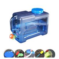 5/8/10/12/15L Clear Plastic Water Container Tanks with Tap Outdoor Water Bucket Camping Water Carrier Portable Bucket blue