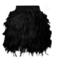 Chicken Feather Skirt Short Irregular Stage Performance Costume Street Style Show Outfit S black