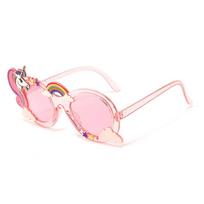 Funny Cartoon Cute Unicorn Sunglasses for Boys Girls Happy Birthday Photo Props Supplies Kids Favor Party Decor UV400 Eyewear Other white