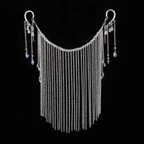 Tassel Mask Masquerade Face Jewelry Sexy Chain Water Droplet Cosplay Face Accessories Cover Face Forehead Headdress gray