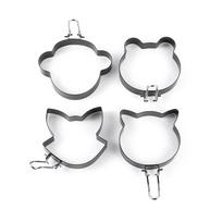 4 PCS Waffle Pancake Maker Fried Egg Rings Non Stick Baking Tools Kitchen Gadget white