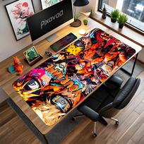 Naruto Character Customized Name Mouse Pad Keyboard Pad Ultra-Long Desk Mat Non-Slip Rubber Bottom Office Desk Accessory 30cmx60cm red
