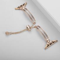 Shiny Diamond Bracelet For Apple Watch ultra 3 49mm 38 40 42 46 49mm Women Slim Strap for Iwatch Series 11 10 9 8 7 6 5 SE3 band S11 10-42MM gray