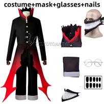 Dandadan Okarun Ken Takakura Cosplay Kostiumas Perukas Turbo Močiutės Galios Juodo Apykaklės Uniforma Garbanoti Trumpi Plaukai Helovino Šventės Kostiumas L black