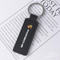 Odinė automobilio raktų pakabuko grandinėlė Pakabukas Dovanos Dekoro Aksesuarai Porsche Boxster Cayman Cayenne Macan Panamera Taycan BJ7 gray