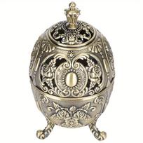 Vintažinis smilkalų degiklio laikiklis Cinko lydinio ornamentas Stalo dekoracija Metalo amatas Dovana namams, miegamajam, biurui 1Pc black