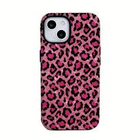 Rožinis leopardo rašto 2-in-1 telefono dėklas, tinkamas iPhone 17 16 15 14 13 12 11 Pro/Max/Plus, apsaugantis nuo kritimo ir smūgiams atsparus iPhone 13PROMAX black