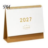 Professional Appointment Calendar 2027 Desk Calendar, Standing Flip Desktop Minimalist Gold Foil Cover Decorative Organizer Monthly Planner, L balta