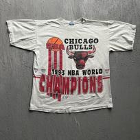 Vintage Chicago Bulls Shirt XL Grey 1990s NBA World Champions AOP Salem L white