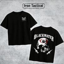 Iron Tactical Blackwater Skull And Rifles Logo T Shirt 120 white